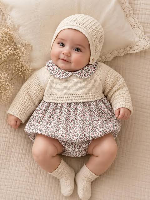 Pelele Cuello Puntilla Crochet con Capota