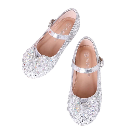 Zapato Frozen  Plata Moño