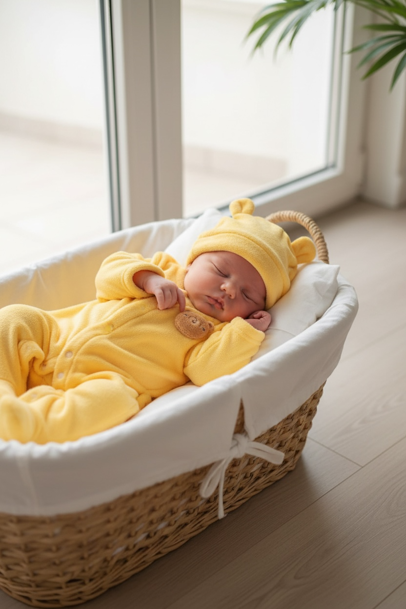 Mameluco amarillo osito con gorrito para bebé - foto 6