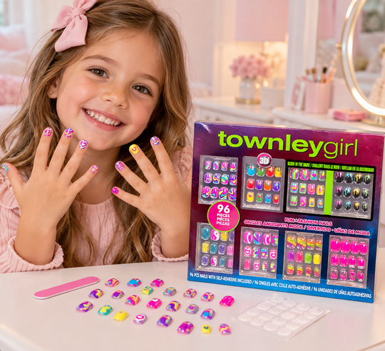 Townley Girl Uñas Press-On 96 Piezas 3D que Brillan en la Oscuridad