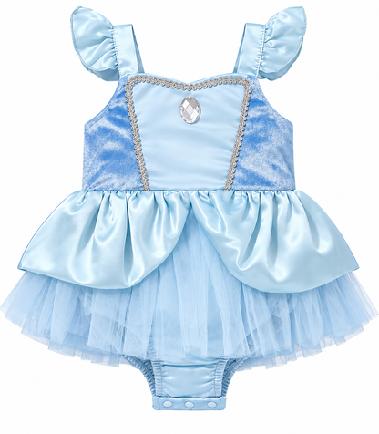 Pañalero Vestido Princesa Azul Bebe